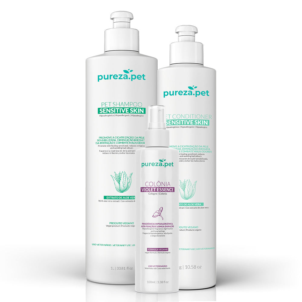 Kit shampoo 1 liter and conditioner 300ml Sensitive Skin line with cologne